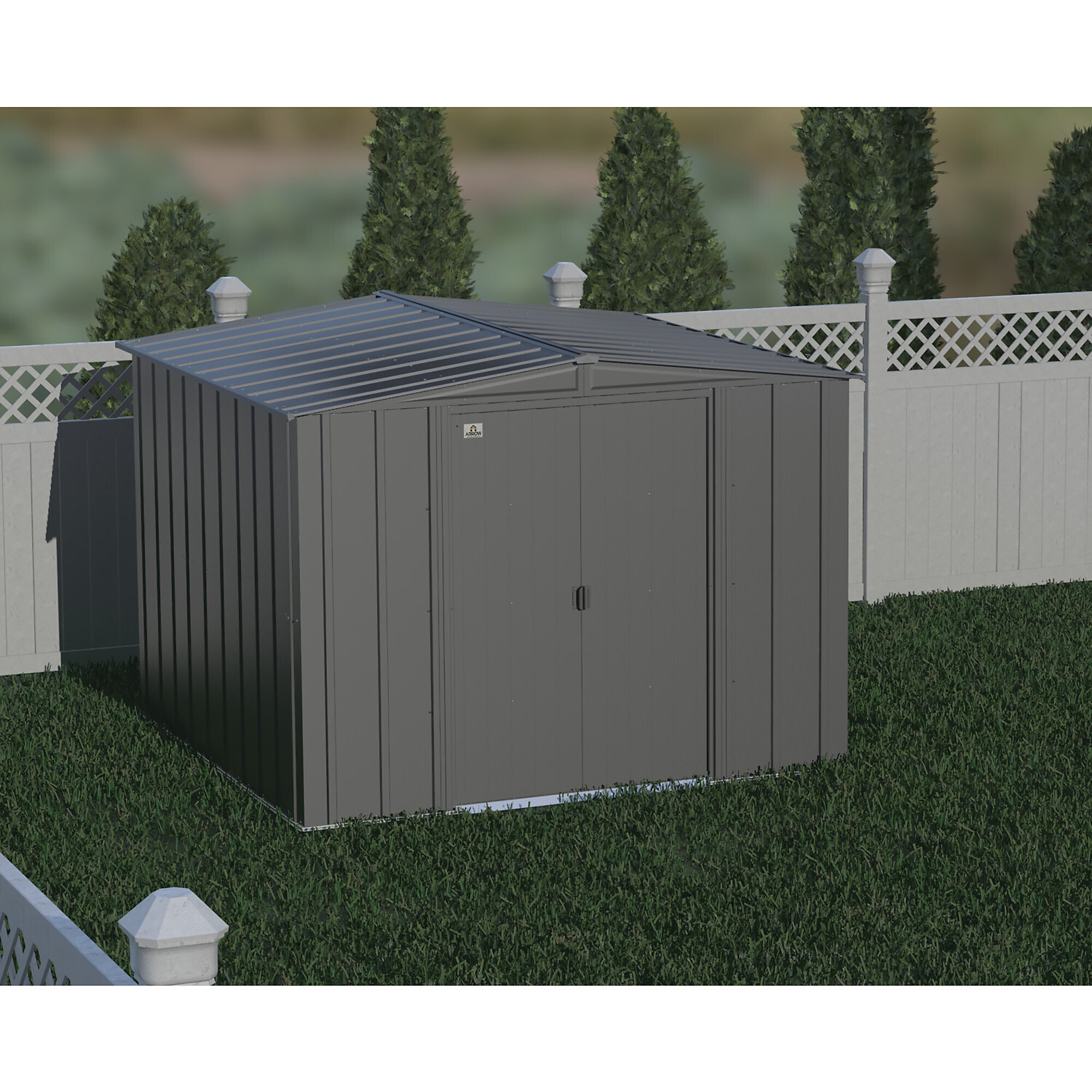 Arrow Storage Products, Classic Steel Shed 8x8 Charcoal CLG88CC, Length 8 ft, Width 8 ft, Model# CLG88CC